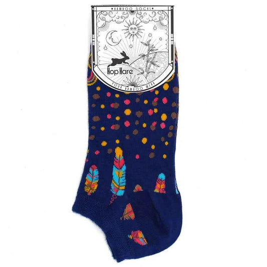 Hop Hare Bamboo Socks Low - Indian Feathers