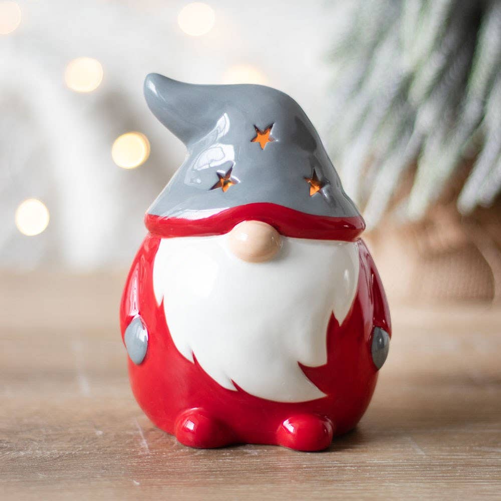 Red and Grey Christmas Gonk Tealight Holder