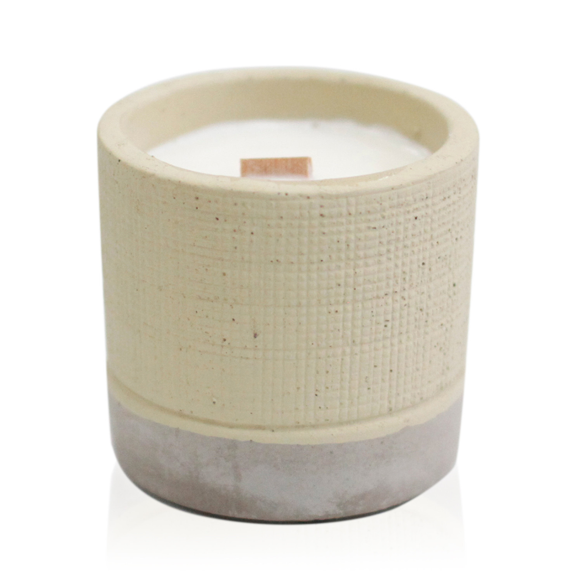 Concrete Pot Wood Wick Candle - Grey - Coffee in the Club - Socki.ie