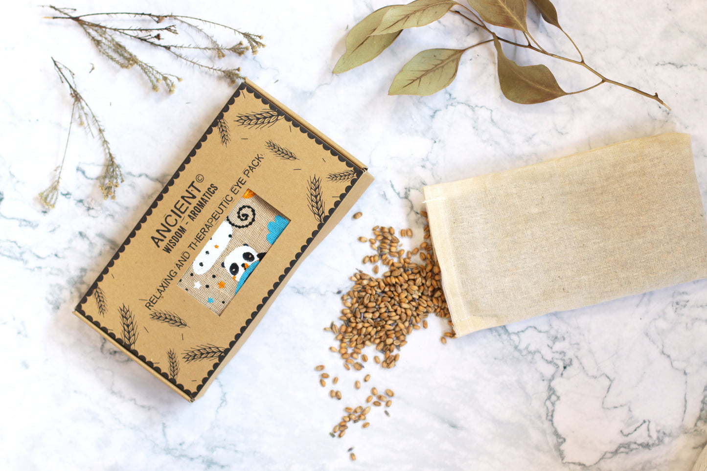 Lavender Eye Pillow -  Natural Cotton Gift Box | Sleepy Panda