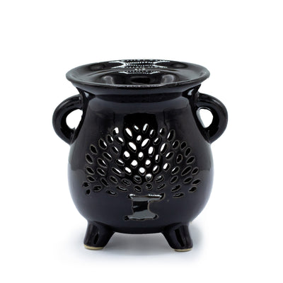 Cauldron Oil Burner – Tree of Life (Black)
