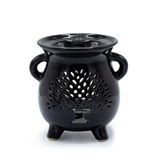 Cauldron Oil Burner – Tree of Life (Black)