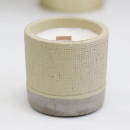 Concrete Pot Wood Wick Candle - Grey - Coffee in the Club - image 3 - Socki.ie