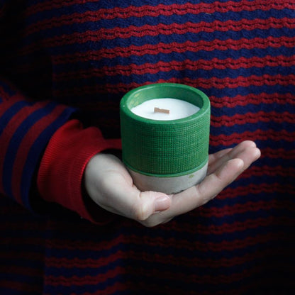 Concrete Pot Wood Wick Candle - Grey - Coffee in the Club - image 4 - Socki.ie
