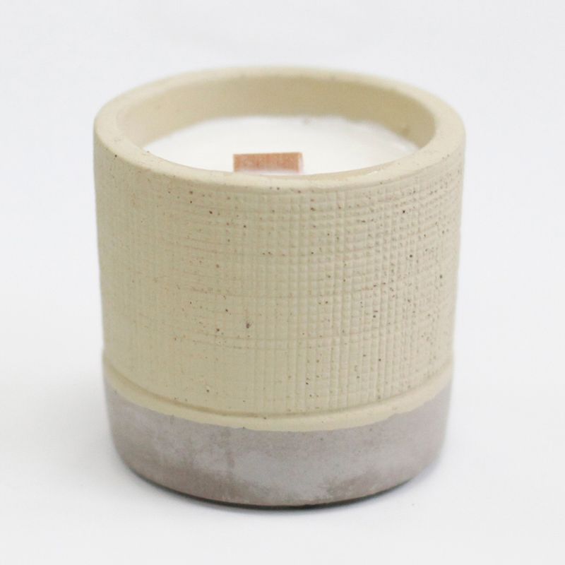 Concrete Pot Wood Wick Candle - Grey - Coffee in the Club - image 2 - Socki.ie