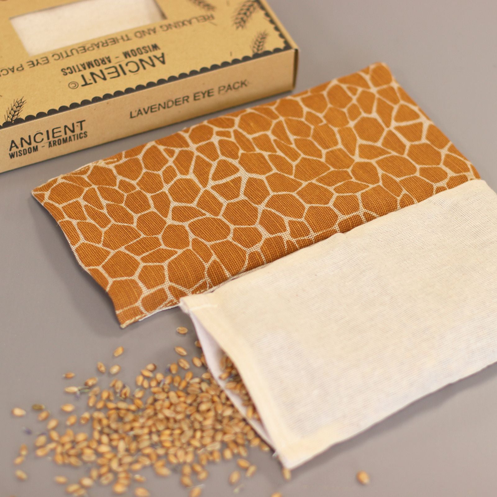 Lavender Natural Cotton and Juco Eye Pillow in Gift Box - Madagascar Giraffe.
