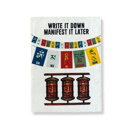 Lrg Lokta Inspiration Notebook (21x15cm) - 45 leafs - Write it Down - inc bookmark