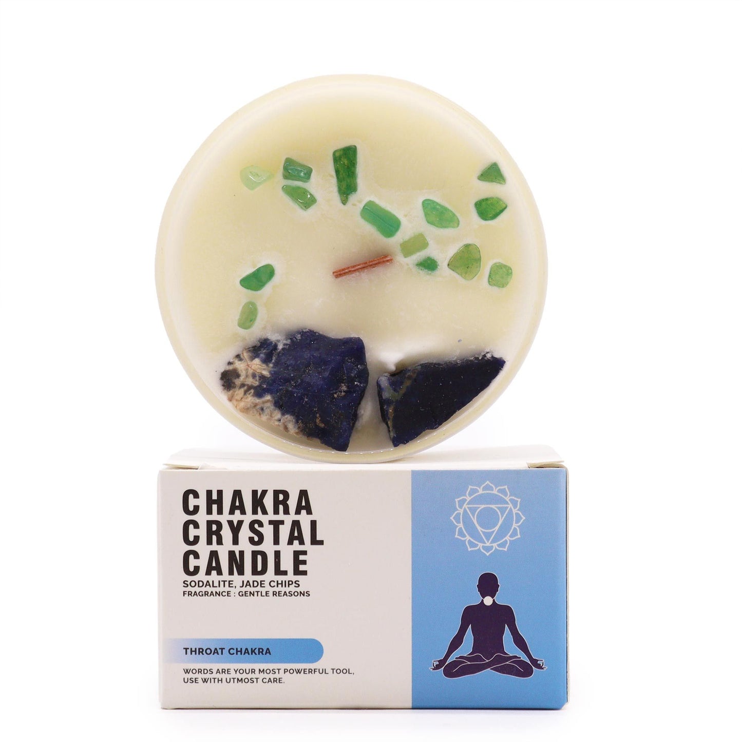 Chakra Crystal Candles - Throat Chakra.
