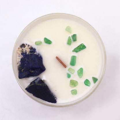 Chakra Crystal Candles - Throat Chakra.