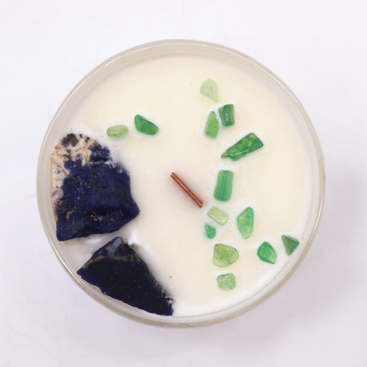 Chakra Crystal Candles - Throat Chakra.