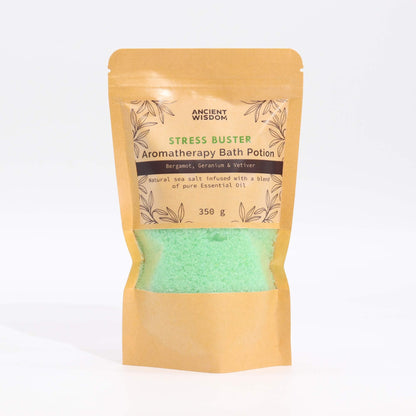 Aromatherapy Bath Potion in Kraft Bag 350g - Stress Buster