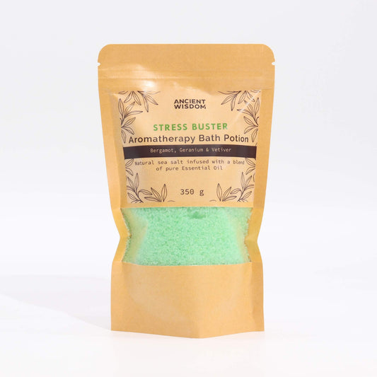Aromatherapy Bath Potion in Kraft Bag 350g - Stress Buster.