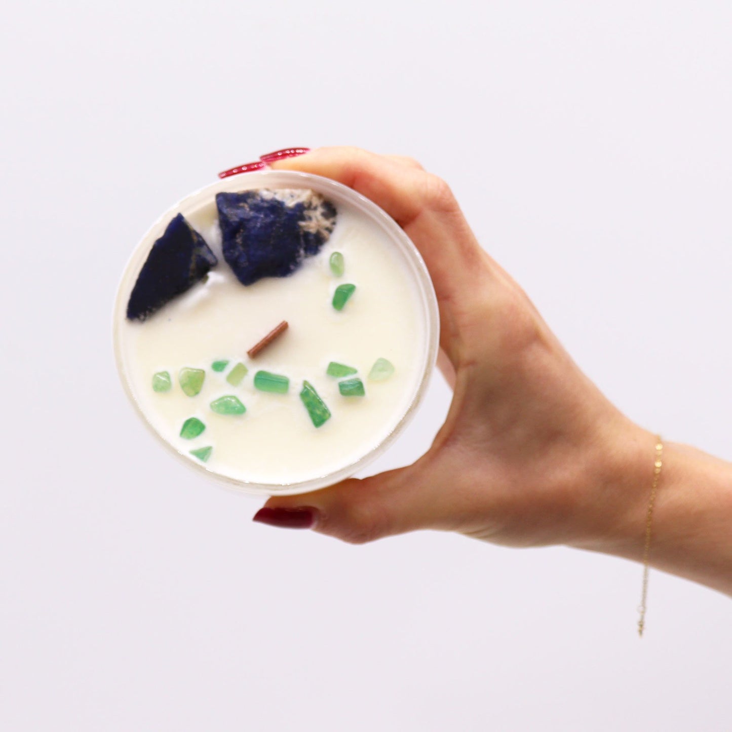 Chakra Crystal Candles - Throat Chakra.