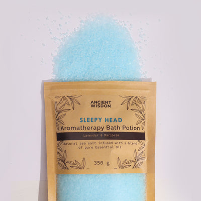 Aromatherapy Bath Potion in Kraft Bag 350g - Sleepy Head.