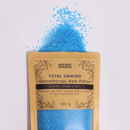 Aromatherapy Bath Potion in Kraft Bag 350g - Total Unwind.