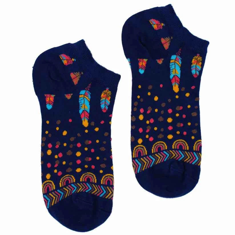 Hop Hare Bamboo Socks Low - Indian Feathers