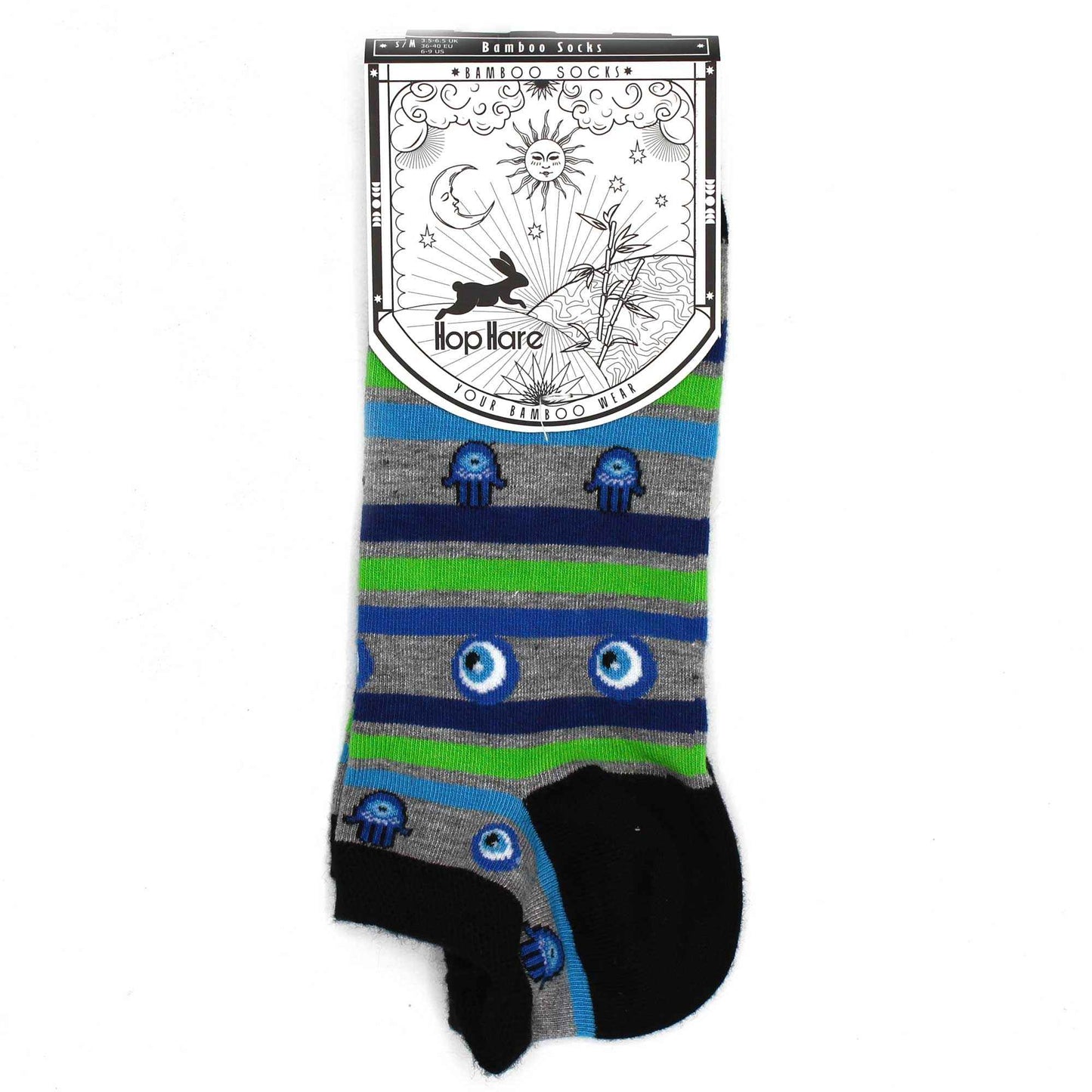 Hop Hare Bamboo Socks Low - Evil Eye & Hamsa