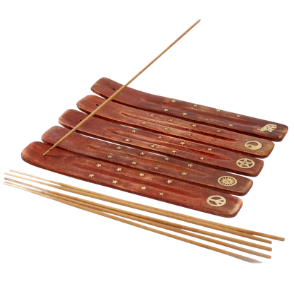 Brass Inlaid Ash Catcher - Mango Wood