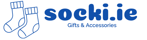 Logo of socki.ie with a pair of socks on a white background