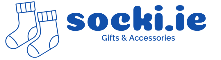 Logo of socki.ie with a pair of socks on a white background